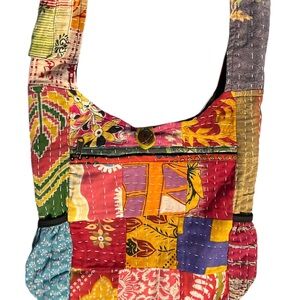 Kathmandu Imports Multicolored Boho Patchwork Crossbody Bag